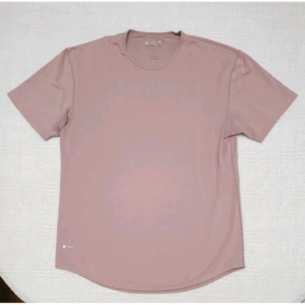BYLT Mens XL Light Mauve T Shirt Lux Premium Basics Drop Cut Performance Casual